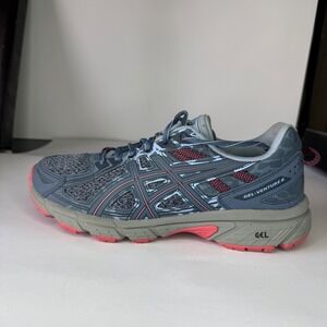 ASICS GEL-Venture 6 Women's Trail Running Shoes Sneakers Gray Pink Sz10 1012A504